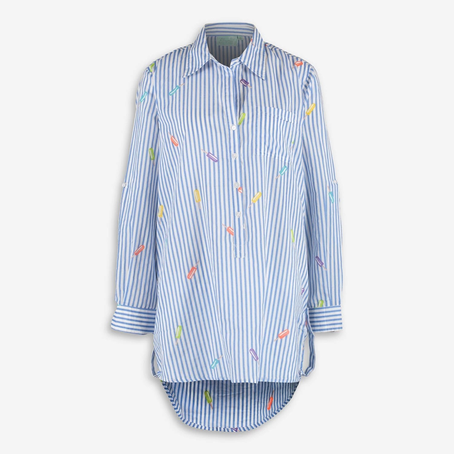 True Destinations Blue & White Lollipop Striped Shirt 3 True Destinations Blue & White Lollipop Striped Shirt