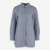 Forcynthia Blue & White Striped Longline Shirt -Women's Holiday Shop 51226621 large wl 01
