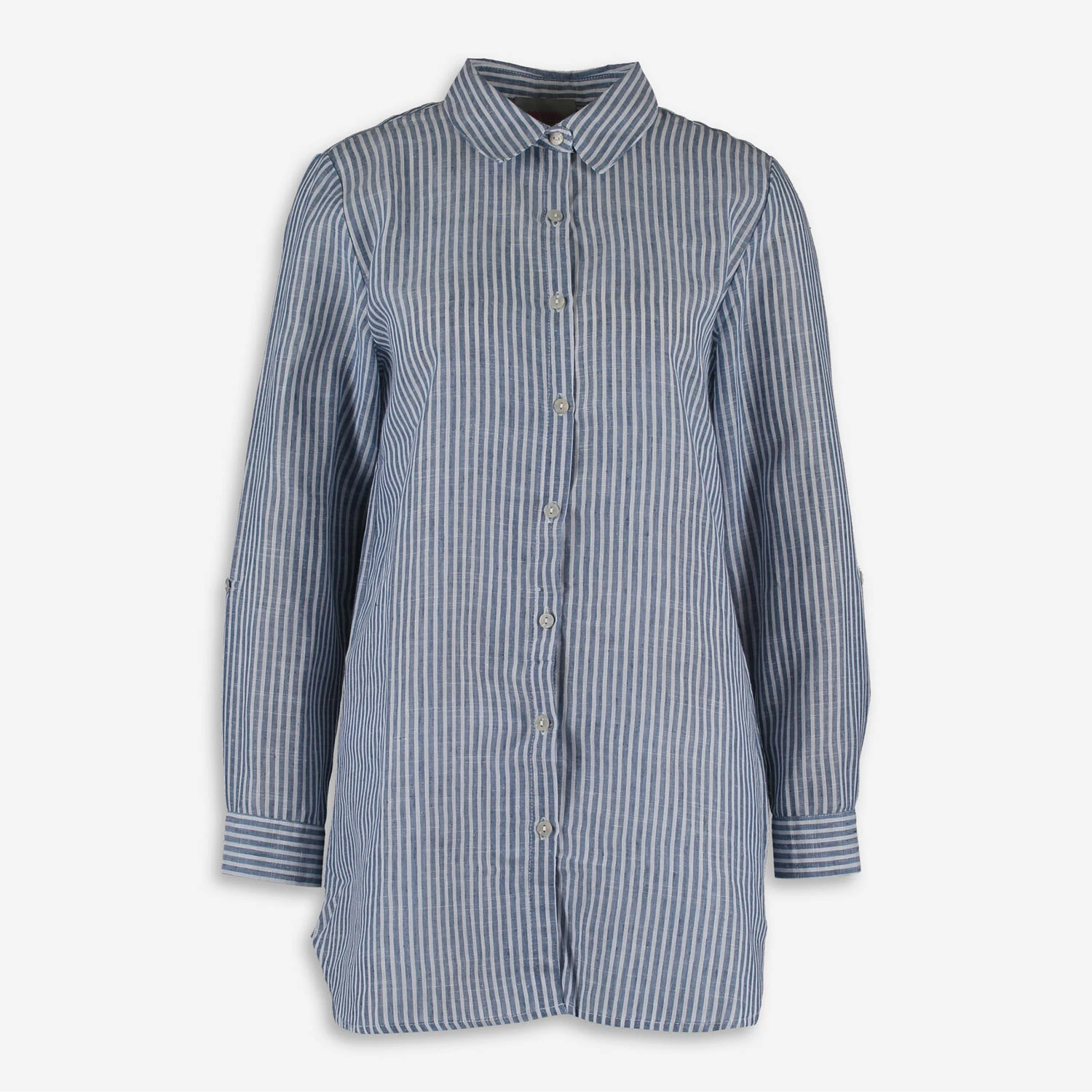 Forcynthia Blue & White Striped Longline Shirt 3 Forcynthia Blue & White Striped Longline Shirt