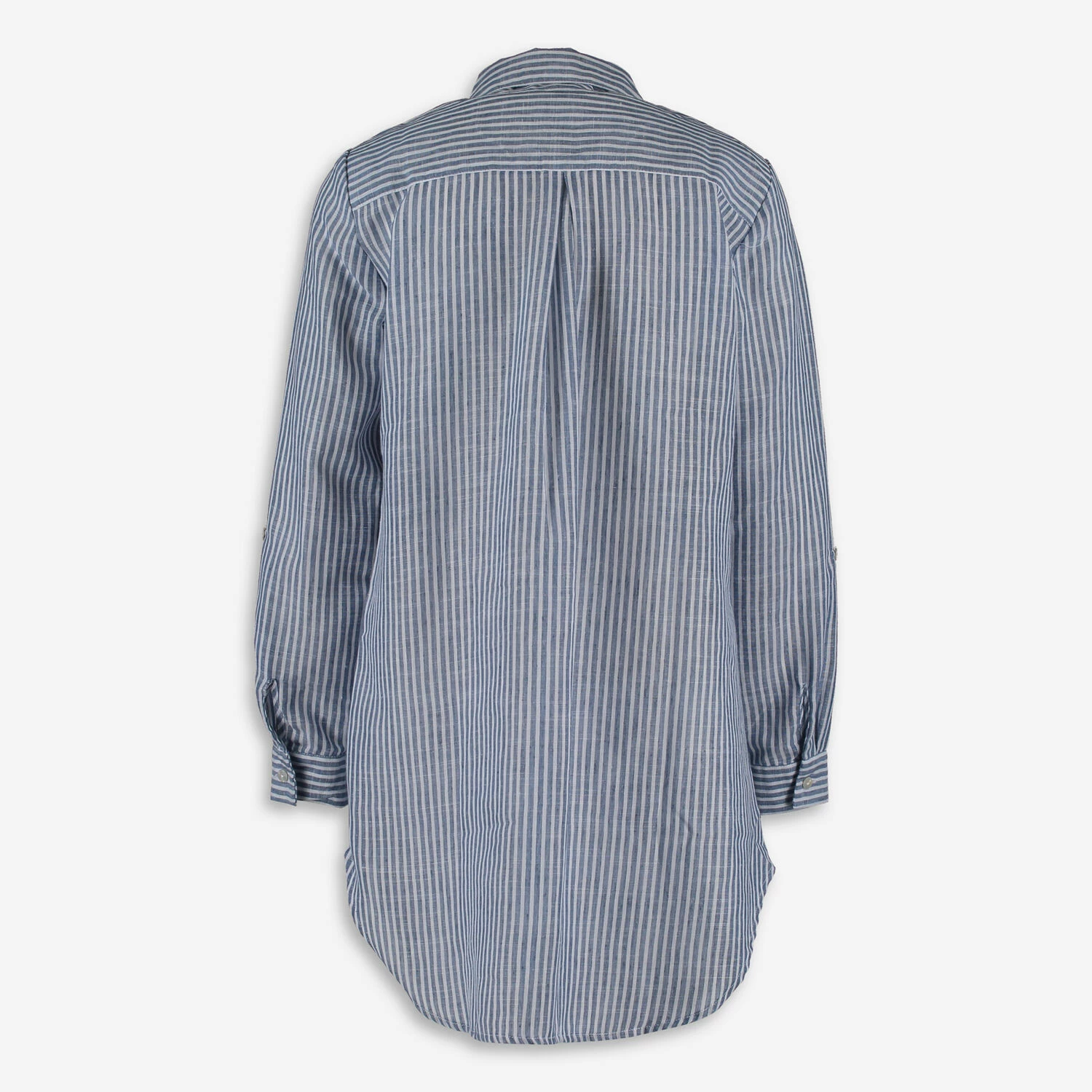 Forcynthia Blue & White Striped Longline Shirt 4 Forcynthia Blue & White Striped Longline Shirt - Image 2