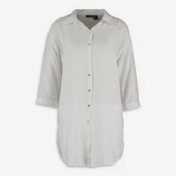 Tahari White longline Beachshirt