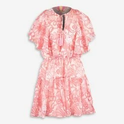 Badgley Mischka Pink Floral Patterned Mini Dress