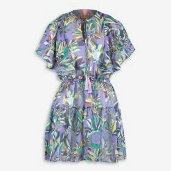 Badgley Mischka Purple Floral Dress