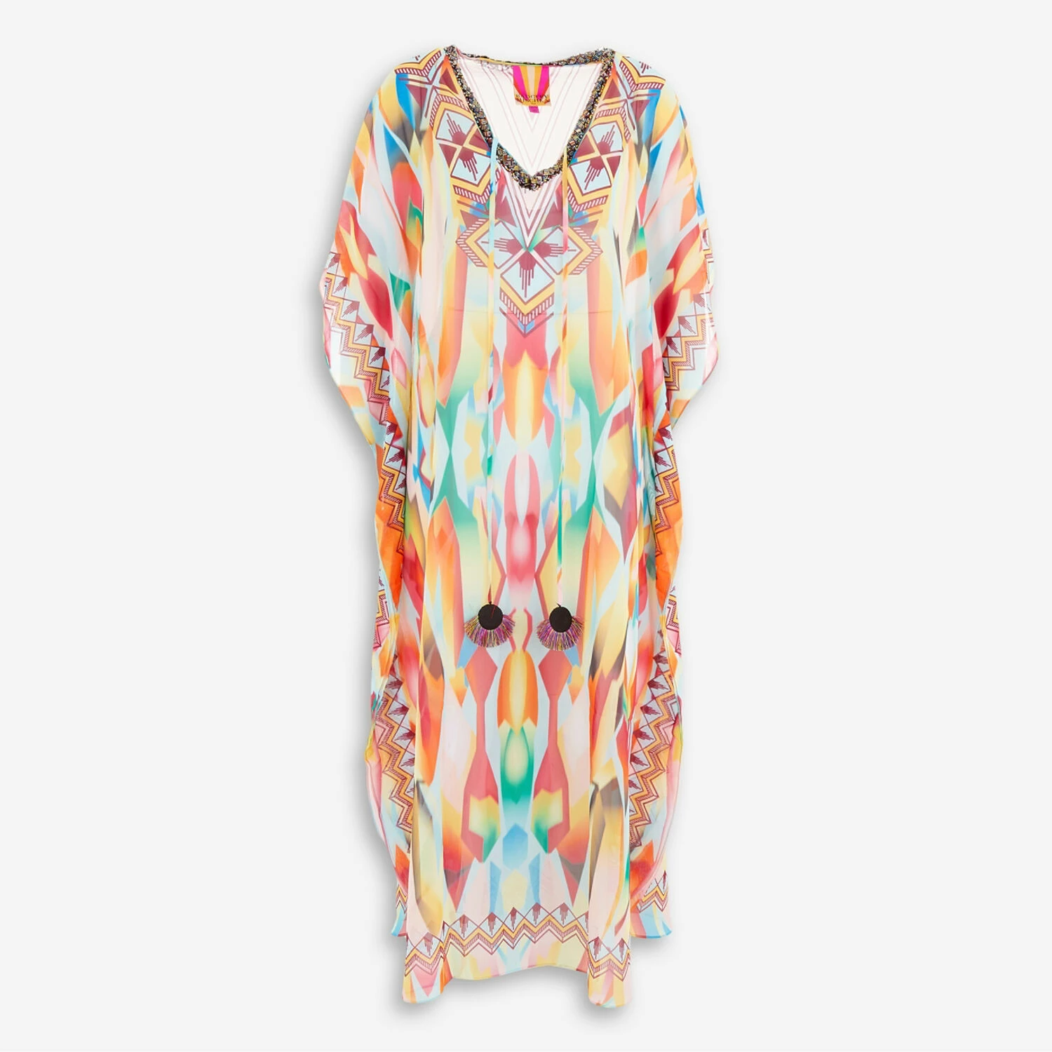 Badgley Mischka Multicoloured Beaded Kaftan 3 Badgley Mischka Multicoloured Beaded Kaftan