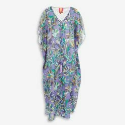 Badgley Mischka Purple Floral Kaftan
