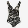 DKNY Cream & Black Animal Patterned Swimsuit -Women's Holiday Shop 51237360 large wl 01