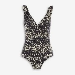 DKNY French Vanilla Animal Patterned Swinsuit