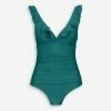 DKNY Lagoon Ruffle Shirred Waist Swimsuit -Women's Holiday Shop 51237430 large wl 01