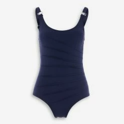 DKNY Navy Pleated Front Swimsuit