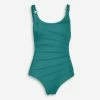 DKNY Teal Ruched Swimsuit