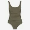 DKNY Green Ruched Swimsuit -Women's Holiday Shop 51237719 large wl 01