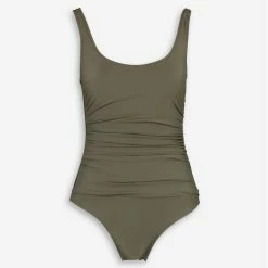 DKNY Green Ruched Swimsuit