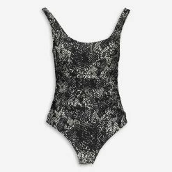 DKNY Black & White Reptile Effect Swimsuit