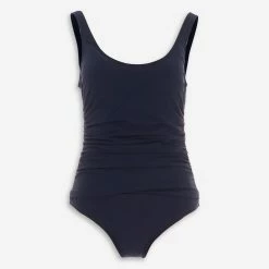 DKNY Navy Blue Ruched Swimsuit