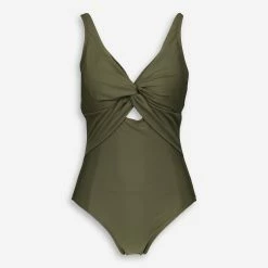 DKNY Moss Green Peek A Boo Twist Swimsuit