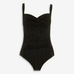 Niptuck Black & Gold Tone Dashed Swimsuit