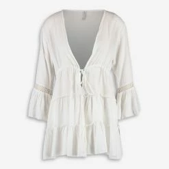 Raviya White Crochet Beach Cover Up