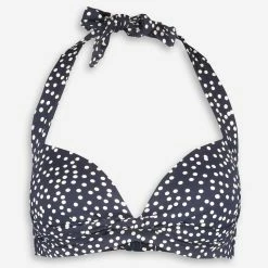 Joules Navy & White Spotted Bikini Top