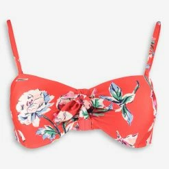 Joules Red Floral Bikini Top
