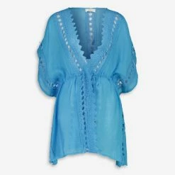 Elan Blue Crochet Cover Up