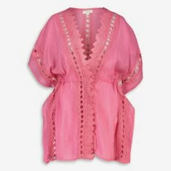 Elan Pink Crochet Cover Up