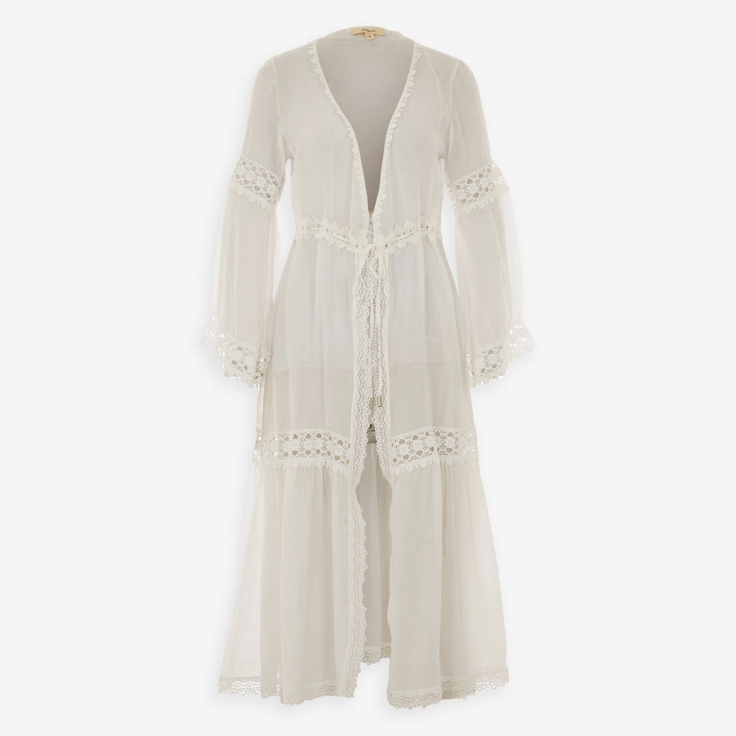 Elan White Lace Midi Sleeve Kimono 3 Elan White Lace Midi Sleeve Kimono