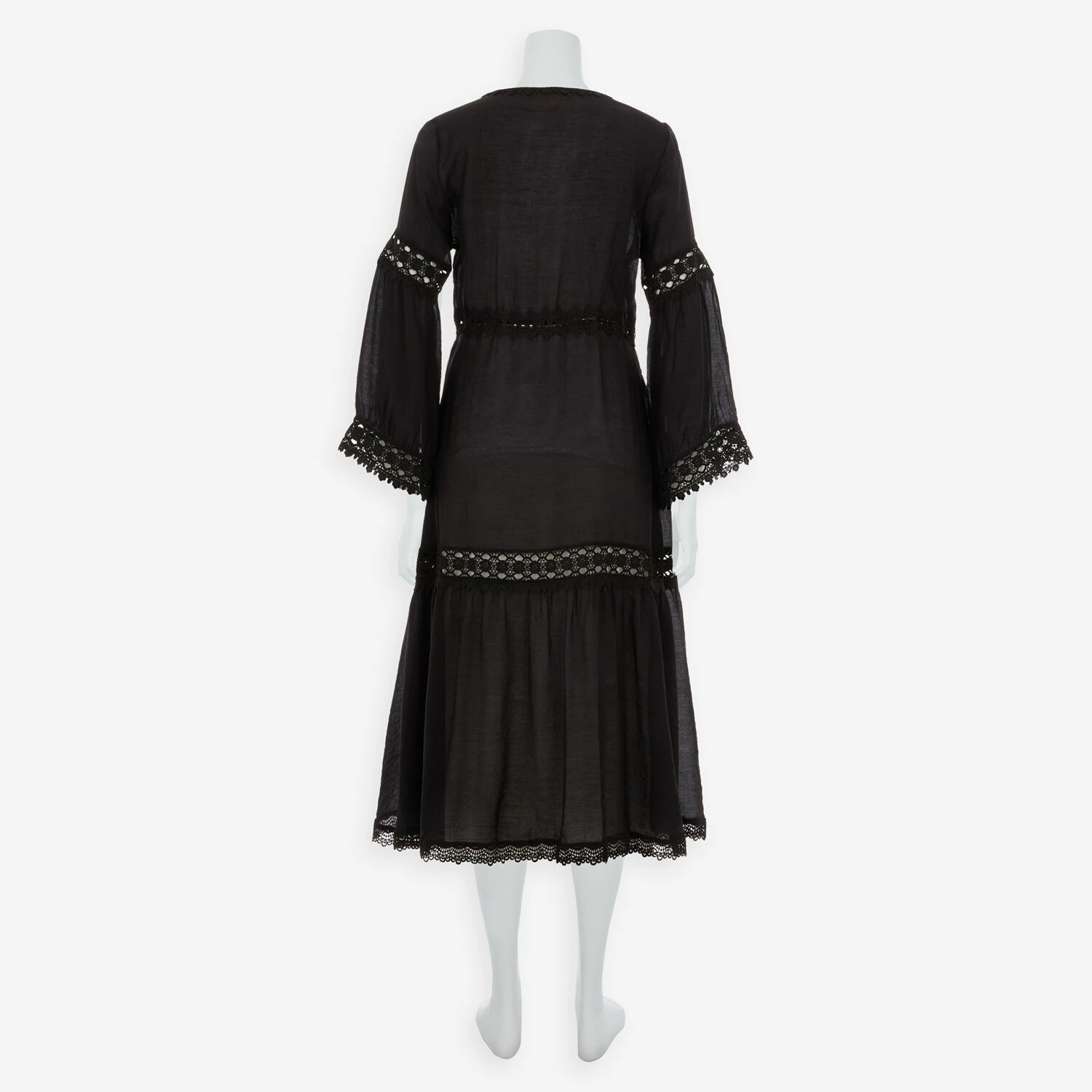 Elan Black Lace Midi Sleeve Kimono 4 Elan Black Lace Midi Sleeve Kimono - Image 2