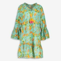 Debbie Katz Blue Pineapple Themed Beach Dress