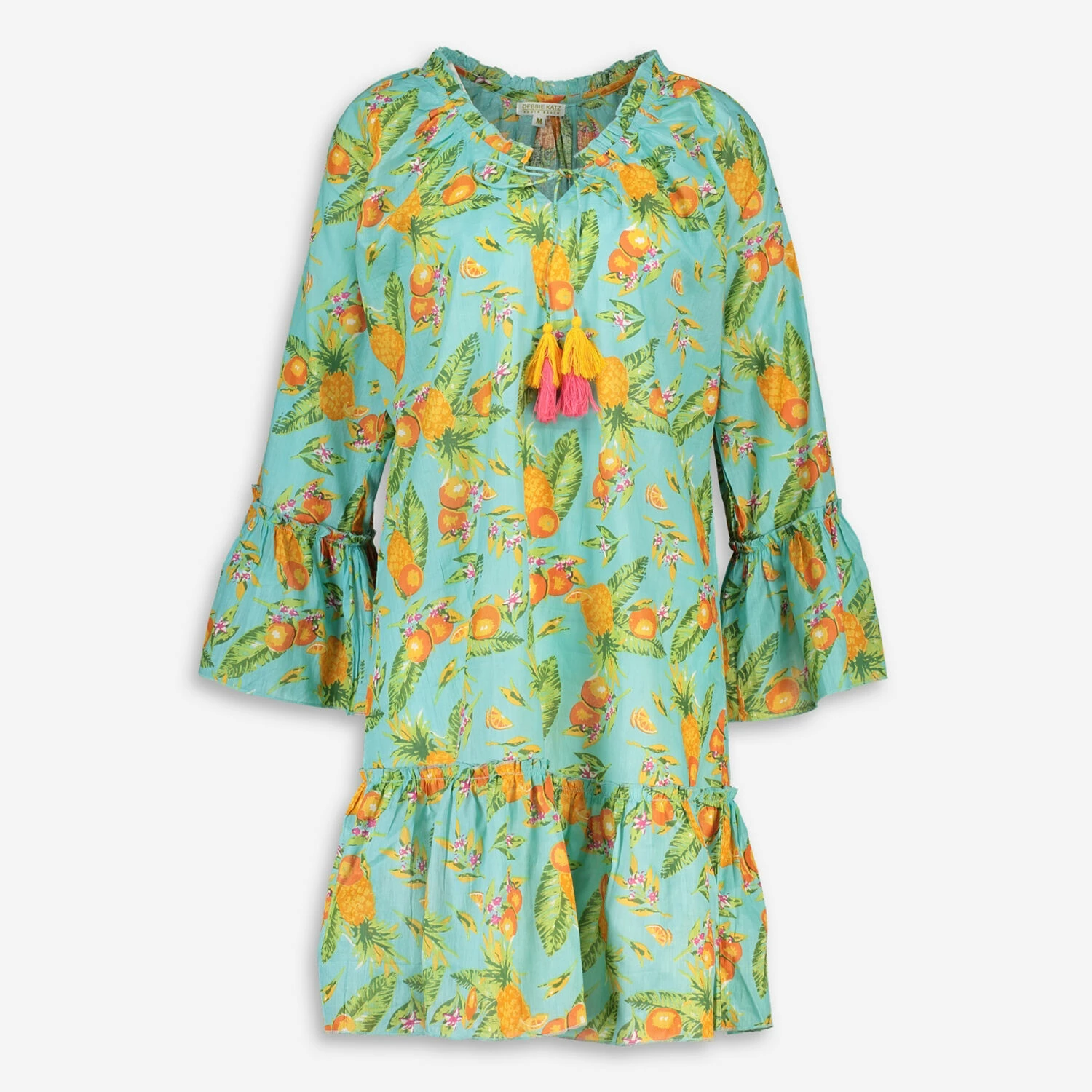 Debbie Katz Blue Pineapple Themed Beach Dress 3 Debbie Katz Blue Pineapple Themed Beach Dress