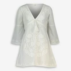 Debbie Katz White Embroidered Tunic