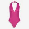 French Connection Fuchsia Halter Swimsuit -Women's Holiday Shop 51247491 large wl 01