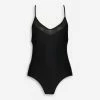 French Connection Black Mesh V Neck Swimsuit -Women's Holiday Shop 51247697 large wl 01