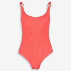 Michael Kors Orange Textured Knit Swimsuit