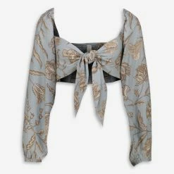 Tigerlily Pearl Blue Crop Top