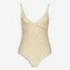 Billabong Cream & White Ribbed Patterned Swimsuit -Women's Holiday Shop 51249900 large wl 01