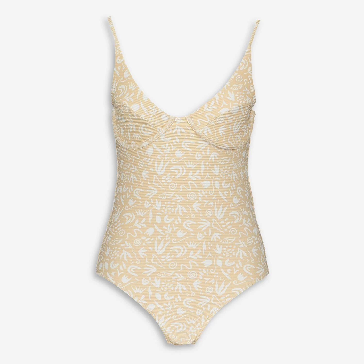 Billabong Cream & White Ribbed Patterned Swimsuit 3 Billabong Cream & White Ribbed Patterned Swimsuit