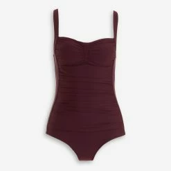 Seekers Burgundy Ruched Swimsuit