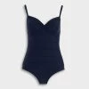 Seekers Navy Ruched Swimsuit -Women's Holiday Shop 51250200 large wl 01