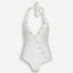 Guess White Button Front Swimsuit