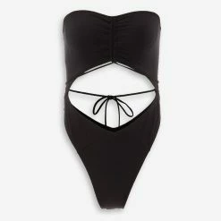 South Beach Black Cut Out Halter Swimsuit