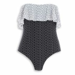 Brave Soul Black & White Spotted Swimsuit
