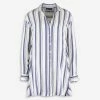 Club Z Collection Royal Blue & White Metallic Striped Roll Tab Shirt -Women's Holiday Shop 51269231 large wl 01