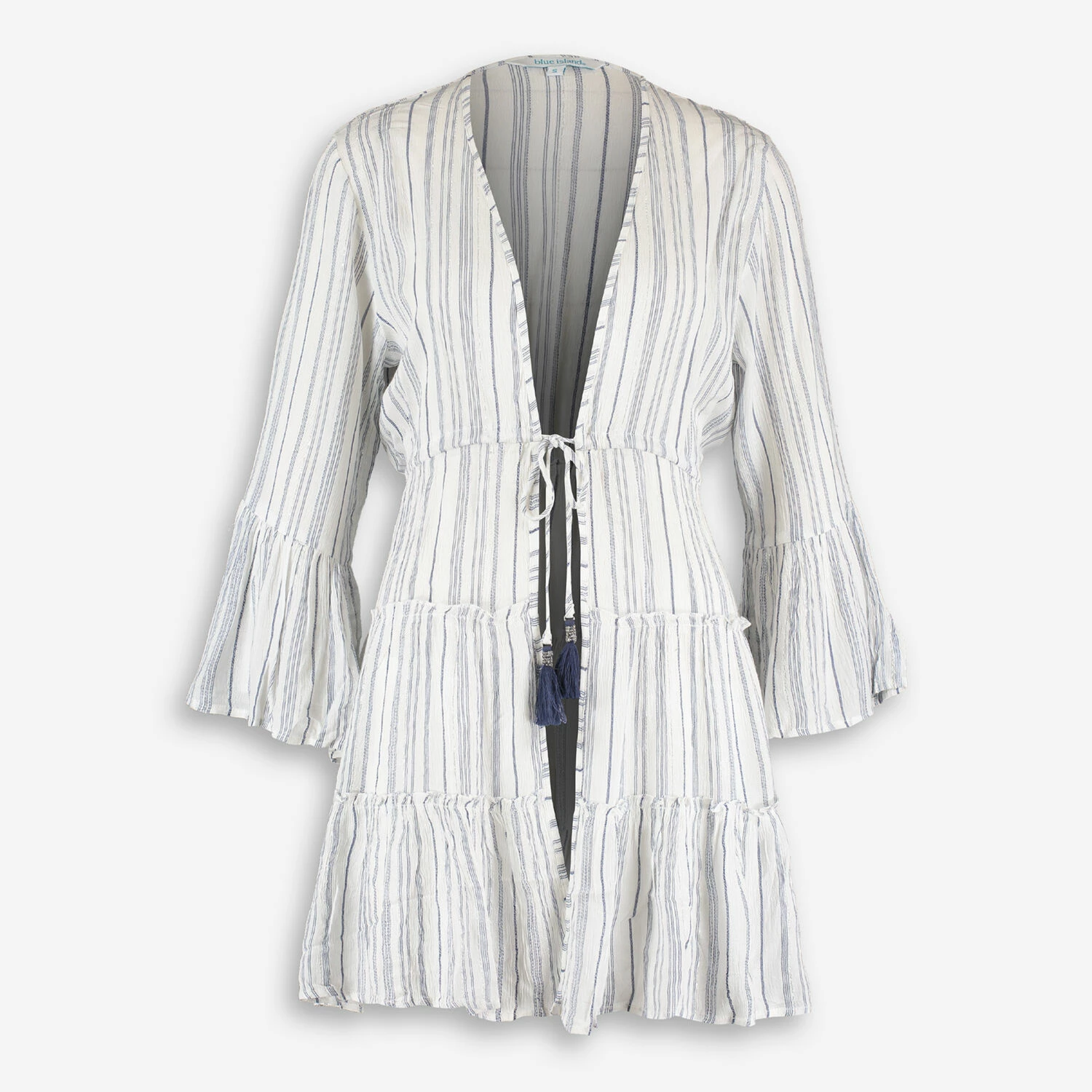 Blue Island White & Navy Striped Cover Up 3 Blue Island White & Navy Striped Cover Up
