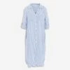 Blue Island Blue & White Striped Roll Tab Shirt Maxi Dress -Women's Holiday Shop 51269262 large wl 01