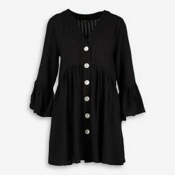 Spiaggia Dolce Black Babydoll Beach Dress