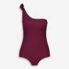 LingaDore Burgundy One Shoulder Swimsuit