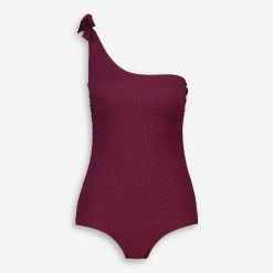LingaDore Burgundy One Shoulder Swimsuit