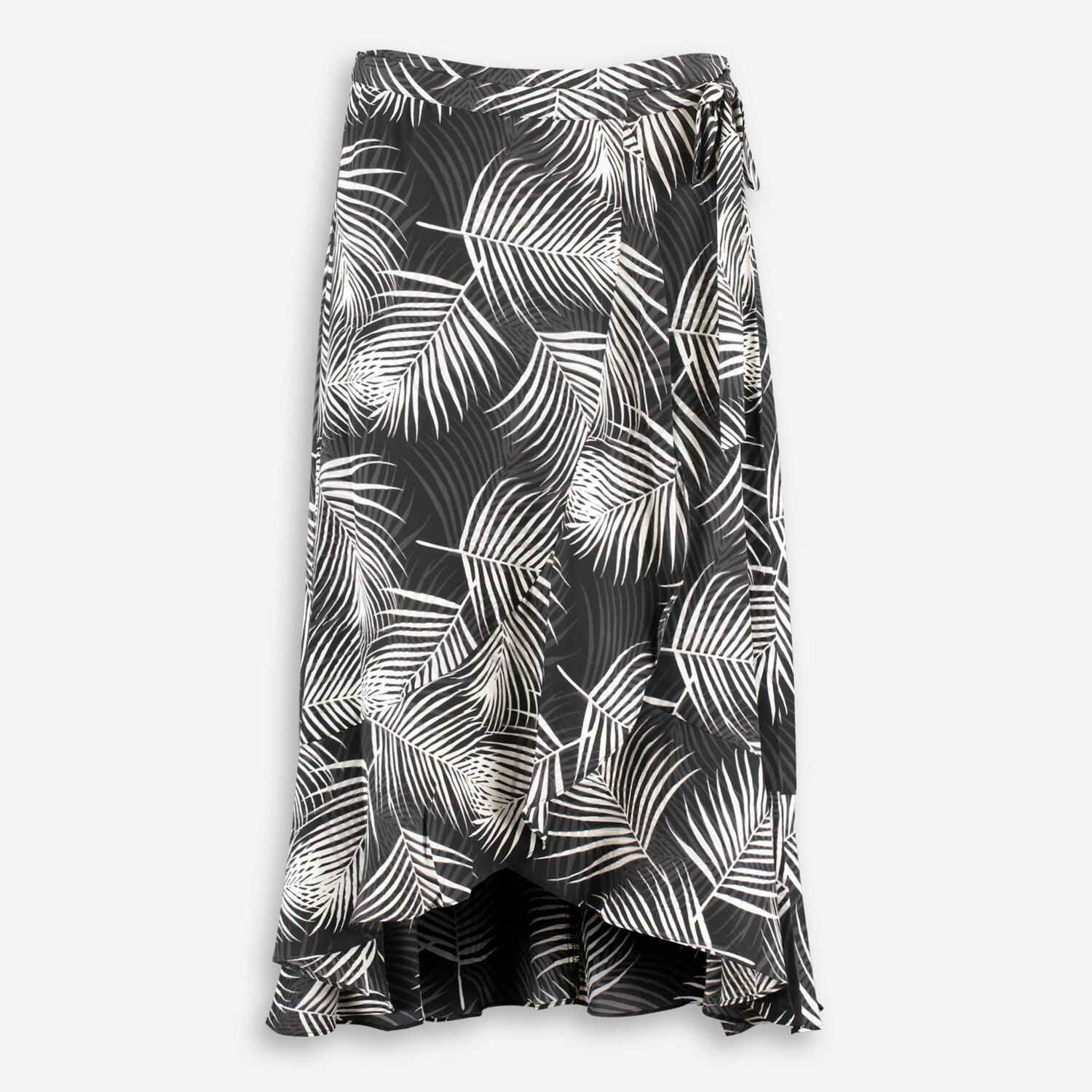 BCBG Max Azria Black & White Palm Leaf Midi Skirt 3 BCBG Max Azria Black & White Palm Leaf Midi Skirt